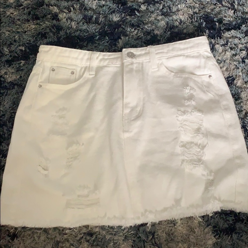 White denim jean skirt